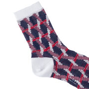 Hexagon jacquard knit socks
